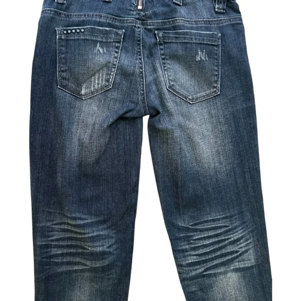 BLANK NYC OVERALLS ANKLE ZIP DENIM JEANS SZ 24 LIKE NEW - Picture 4 of 4